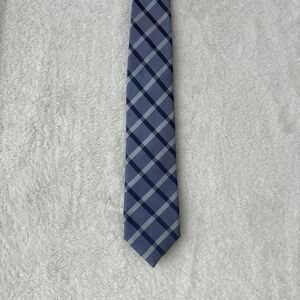 Tattersall London blue plaid tie 62 inches